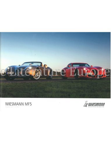 2011 WIESMANN MF5 GT | ROADSTER BROCHURE DUITS