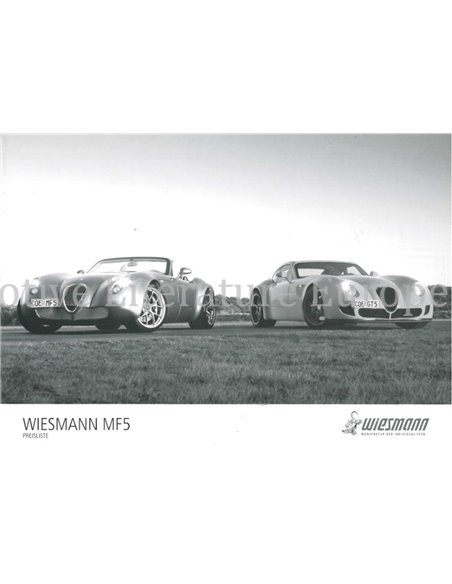 2011 WIESMANN MF5 GT | ROADSTER BROCHURE DUITS