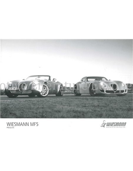 2011 WIESMANN MF5 GT | ROADSTER BROCHURE GERMAN