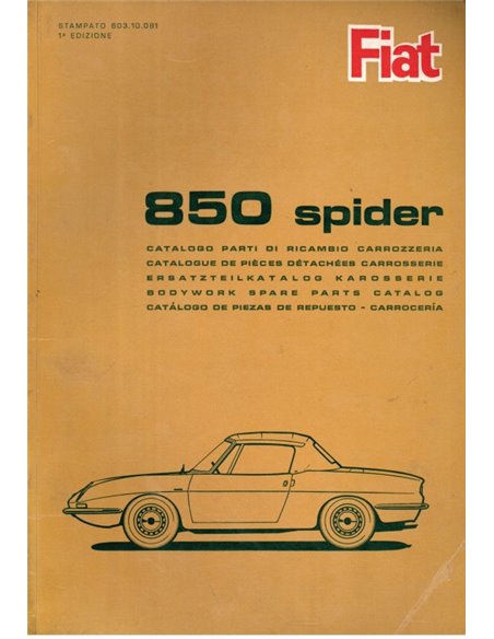 1965 FIAT 850 SPIDER CARROSSERIE ONDERDELENHANDBOEK