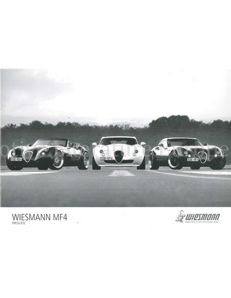 2011 WIESMANN MF4 - MF4-S GT | ROADSTER BROCHURE GERMAN
