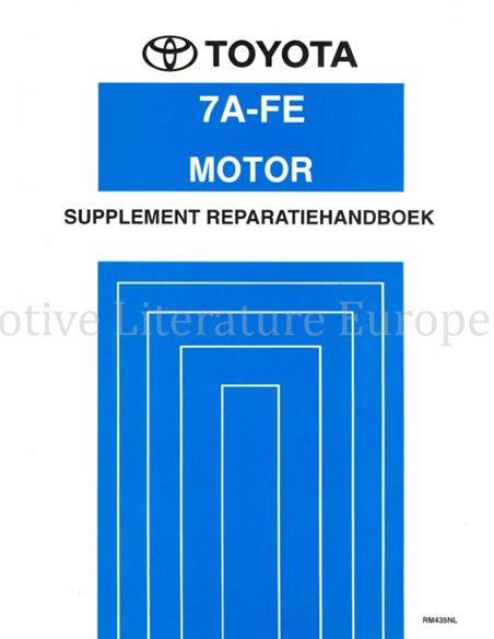 1995 TOYOTA CARINA E 7A-FE ENGINE (SUPPLEMENT) WORKSHOP MANUAL DUTCH