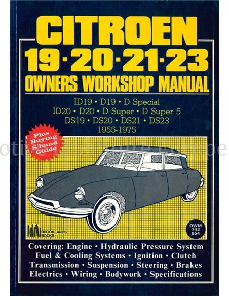 1955 - 1975 CITROËN ID | DS REPERATURANLEITUNG ENGLISCH (OWNERS WORKSHOP MANUAL)
