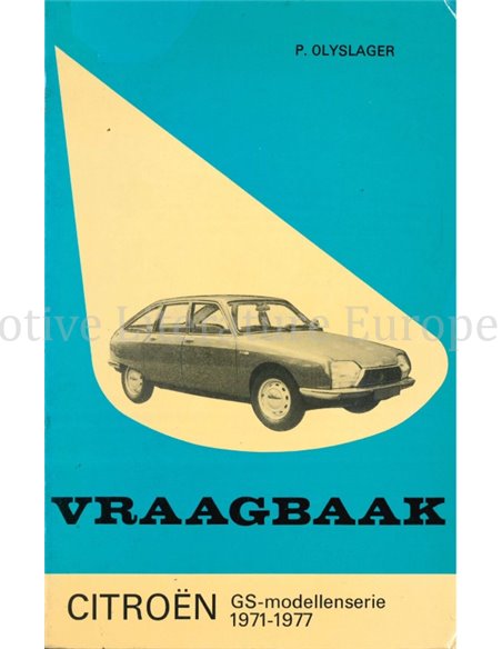 1971 - 1977 CITROËN GS REPAIR MANUAL DUTCH