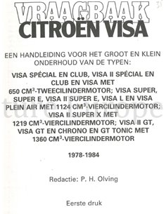 1978 - 1984 CITROËN VISA PETROL REPAIR MANUAL DUTCH 2