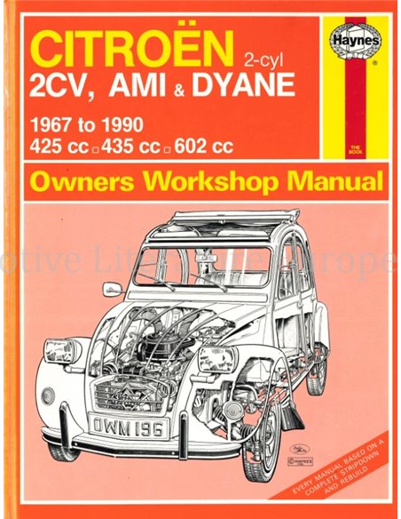 1967-1990 CITROËN 2-CYL 2CV | AMI | DYANE REPAIR MANUAL ENGLISH