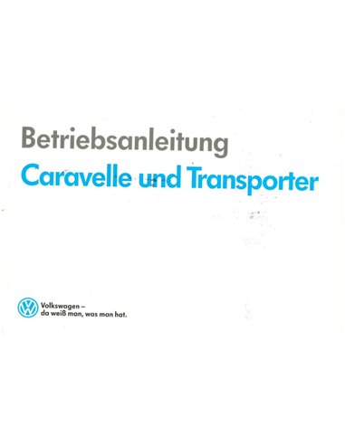 1991 VOLKSWAGEN CARAVELLE | TRANSPOTER OWNERS MANUAL GERMAN