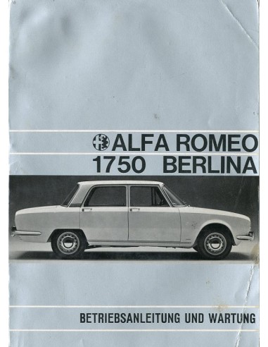 1968 ALFA ROMEO 1750 BERLINA OWNERS MANUAL GERMAN