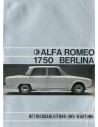 1968 ALFA ROMEO 1750 BERLINA BETRIEBSANLEITUNG DEUTSCH