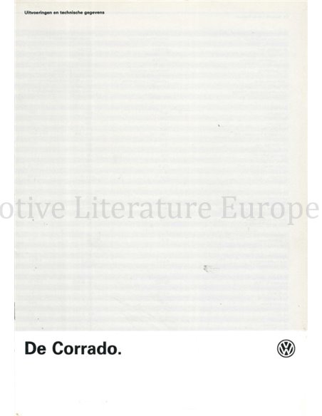 1991 VOLKSWAGEN CORRADO BROCHURE DUTCH