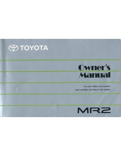 1989 TOYOTA MR2 INSTRUCTIEBOEKJE ENGELS