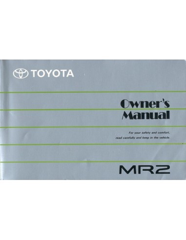 1989 TOYOTA MR2 INSTRUCTIEBOEKJE ENGELS