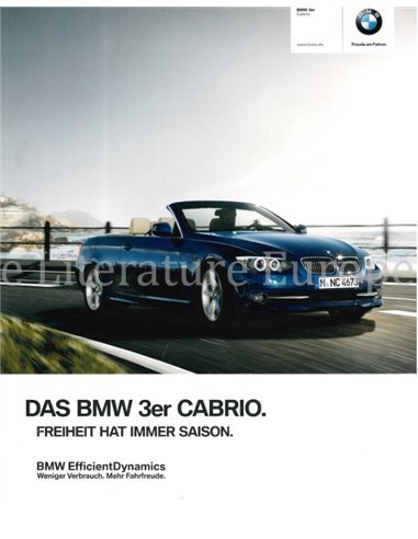 2012 BMW 3 SERIES CONVERTIBLE BROCHURE GERMAN