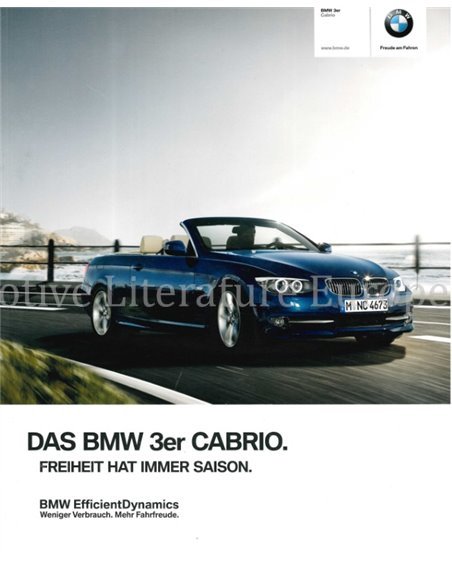2012 BMW 3 SERIES CONVERTIBLE BROCHURE GERMAN