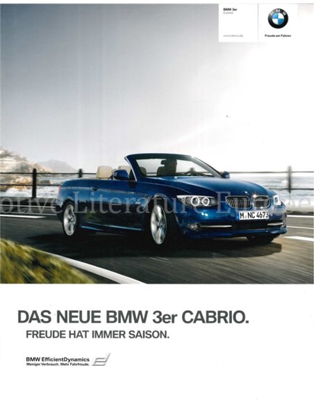 2010 BMW 3 SERIES CONVERTIBLE BROCHURE GERMAN