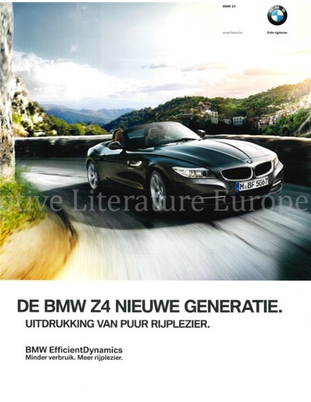 2013 BMW Z4 ROADSTER PROSPEKT NIEDERLÄNDISCH