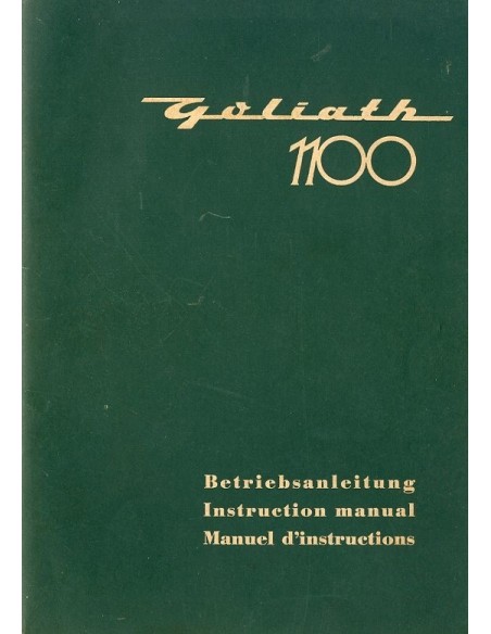 1957 GOLIATH 1100 INSTRUCTIEBOEKJE DUITS ENGELS FRANS