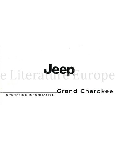 2015 JEEP GRAND CHEROKEE INSTRUCTIEBOEKJE ENGELS