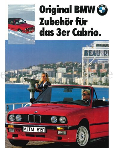 1989 BMW 3 SERIE CABRIO ACCESSOIRES BROCHURE DUITS
