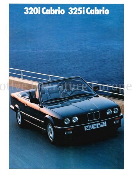 1988 BMW 3 SERIE CABRIO BROCHURE NEDERLANDS