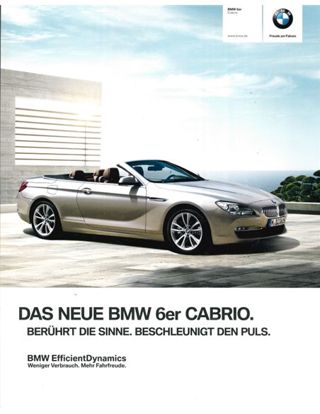 2010 BMW 6 SERIE CABRIOLET BROCHURE DUITS