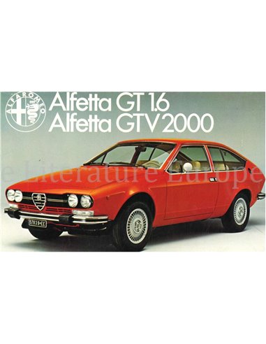 1978 ALFA ROMEO ALFETTA GT 1.6  GTV 2000 BROCHURE DUTCH