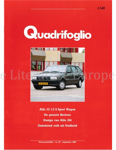 1988 ALFA ROMEON QUADRIFOGLIO MAGAZINE 23 NEDERLANDS