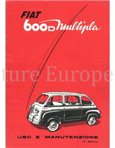 1964 FIAT 600 D MULTIPLA BETRIEBSANLEITUNG ITALIENISCH
