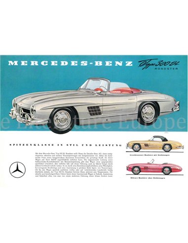 1959 MERCEDES BENZ 300 SL ROADSTER LEAFLET GERMAN