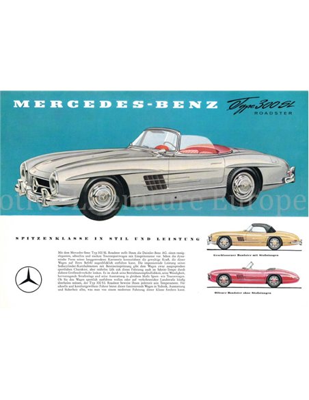 1959 MERCEDES BENZ 300 SL ROADSTER LEAFLET GERMAN