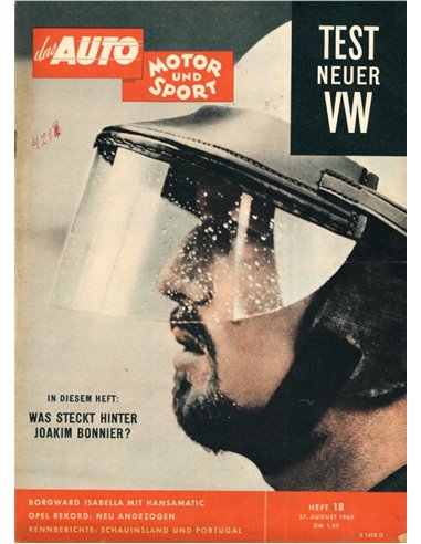 1960 DAS AUTO MOTOR UND SPORT MAGAZINE 18 DUITS