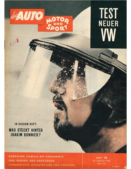 1960 DAS AUTO MOTOR UND SPORT MAGAZINE 18 GERMAN