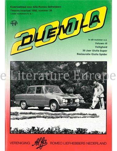 1992 ALFA ROMEO CLUB DUEMILA MAGAZINE 26 NEDERLANDS