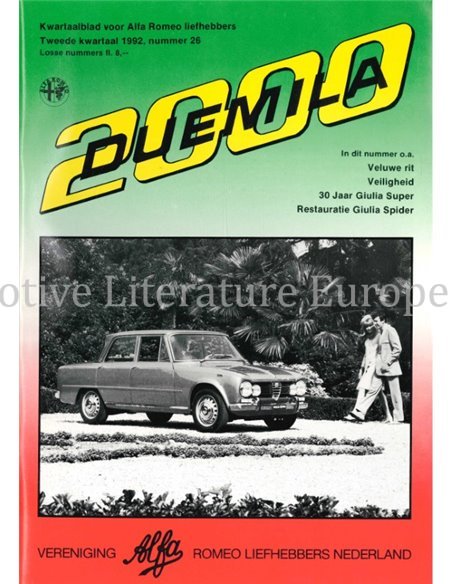 1992 ALFA ROMEO CLUB DUEMILA MAGAZINE 26 NEDERLANDS