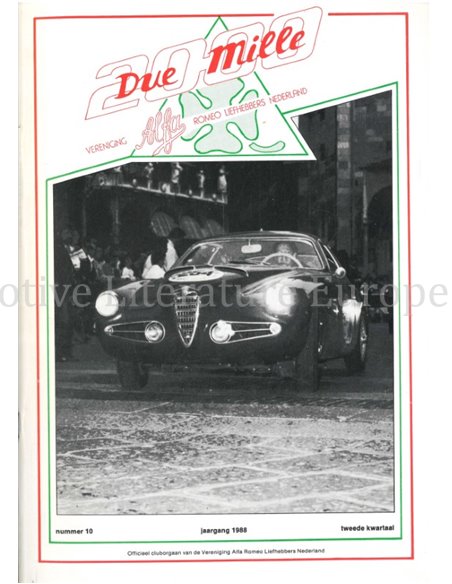 1988 ALFA ROMEO CLUB DUE MILLE MAGAZINE 10 NEDERLANDS