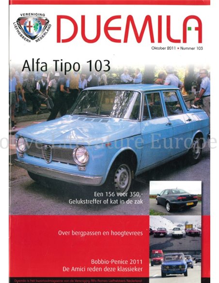 2011 ALFA ROMEO CLUB DUEMILA MAGAZINE 103 NEDERLANDS