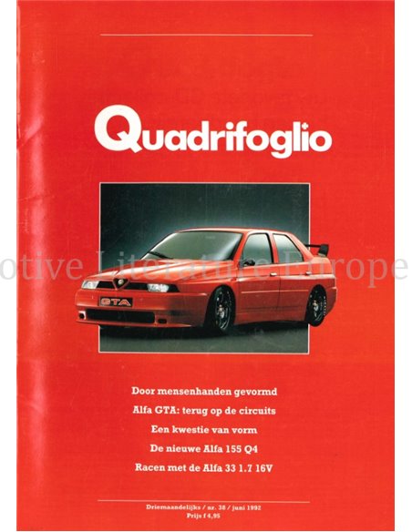 1992 ALFA ROMEO QUADRIFOGLIO MAGAZINE 38 NEDERLANDS