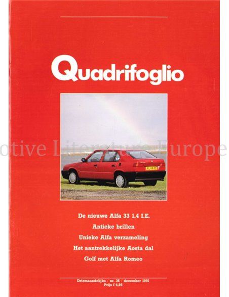 1991 ALFA ROMEO QUADRIFOGLIO MAGAZINE 36 NIEDERLÄNDISCH