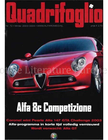 2003/2004 ALFA ROMEO QUADRIFOGLIO MAGAZINE 72 DUTCH