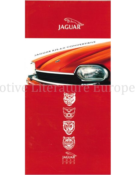 1994 JAGUAR XJS 4.0 CABRIOLET BROCHURE ITALIAANS