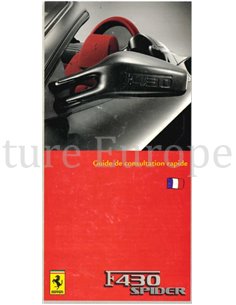 2005 FERRARI F430 SPIDER QUICK OWNERS MANUAL FRENCH