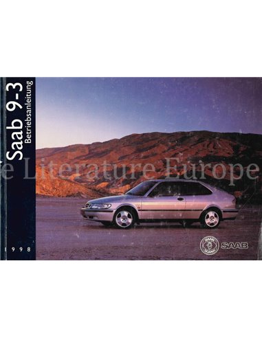 1998 SAAB 9.3 BETRIEBSANLEITUNG DEUTSCH