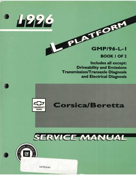 1996 CHEVROLET CORSICA | BERETTA WORKSHOP MANUAL ENGLISH 