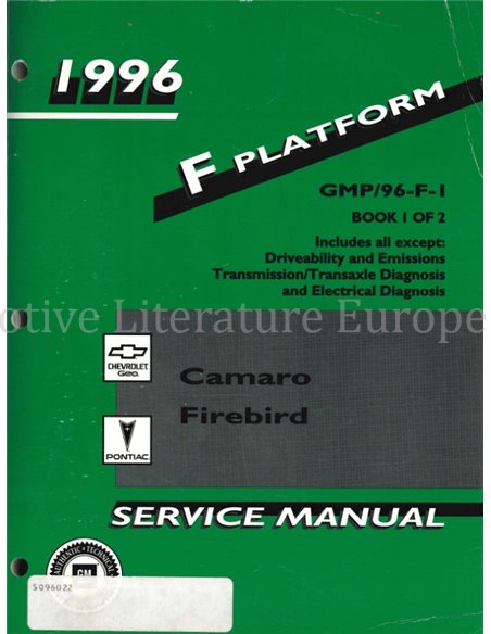 1996 CHEVROLET CAMARO | PONTIAC FIREBIRD WORKSHOP MANUAL ENGLISH