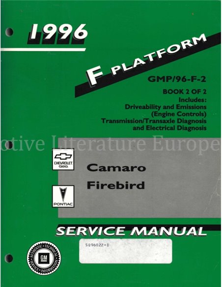 1996 CHEVROLET CAMARO | PONTIAC FIREBIRD WERKPLAATS HANDBOEK ENGELS
