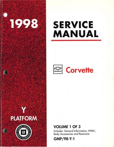 1998 CHEVROLET CORVETTE WORKSHOP MANUAL ENGLISH 