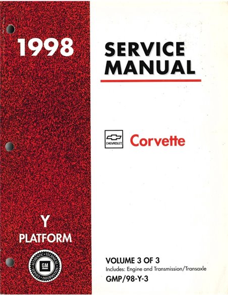 1998 CHEVROLET CORVETTE WORKSHOP MANUAL ENGLISH 