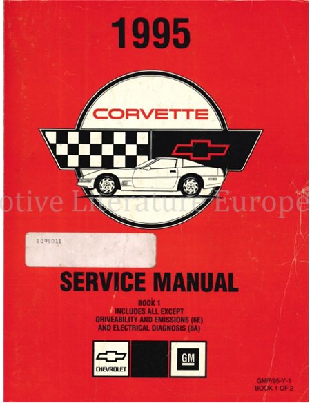 1995 CHEVROLET CORVETTE WORKSHOP MANUAL ENGLISH 