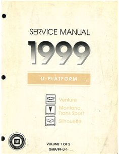 1999 CHEVROLET VENTURE | PONTIAC MONTANA | TRANS SPORT | OLDSMOBILE SILHOUETTE WERKSTATTHANDBUCH ENGLISCH