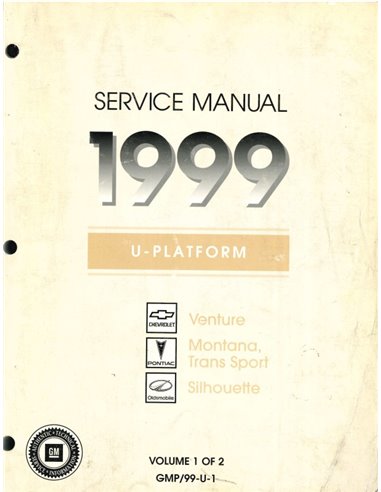 1999 CHEVROLET VENTURE | PONTIAC MONTANA | TRANS SPORT | OLDSMOBILE SILHOUETTE WERKSTATTHANDBUCH ENGLISCH